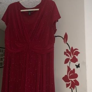 Red glitter cocktail dress